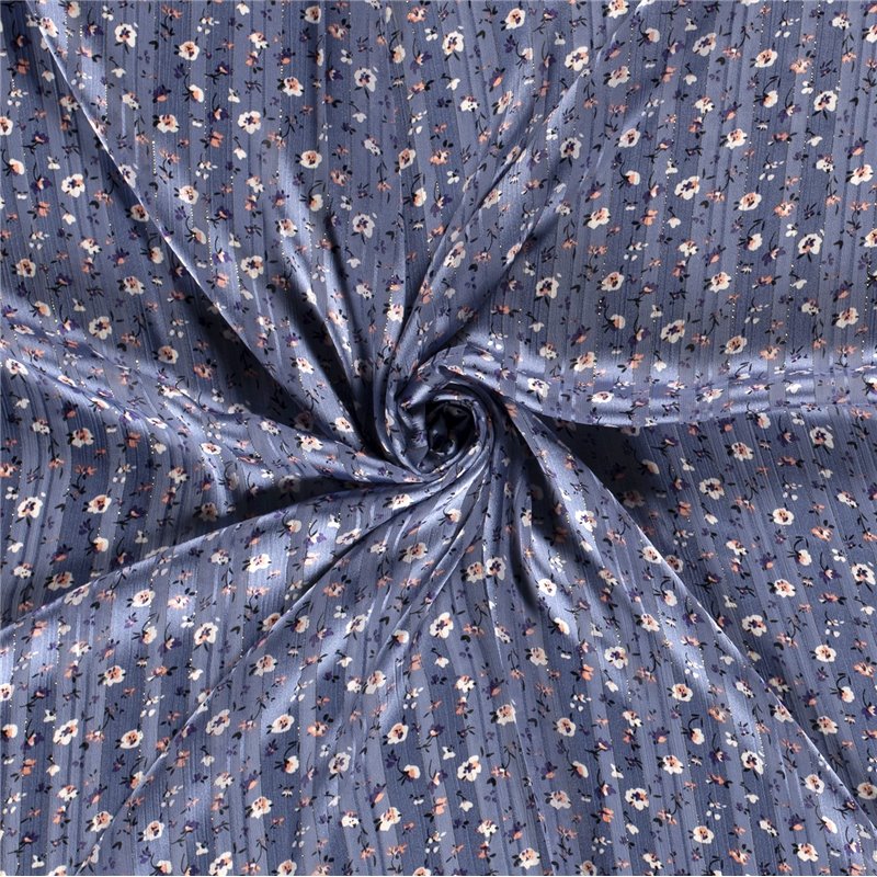 POLY CHIFFON DAMAST LUREX FLOWERS