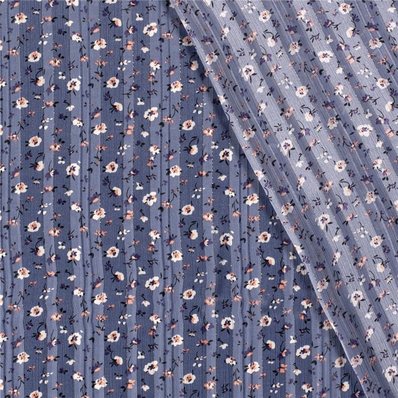 POLY CHIFFON DAMAST LUREX FLOWERS