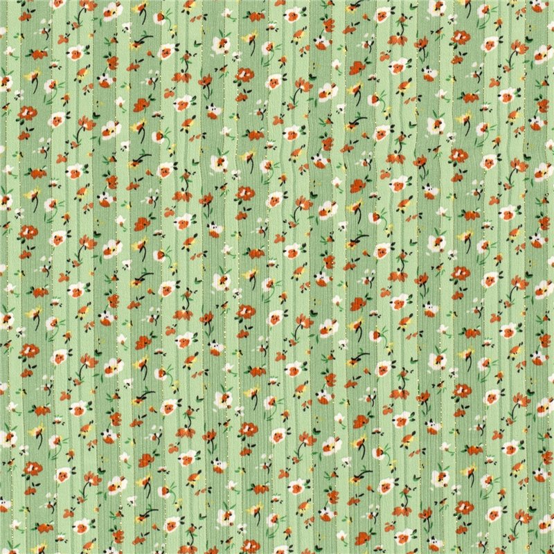 POLY CHIFFON DAMAST LUREX FLOWERS