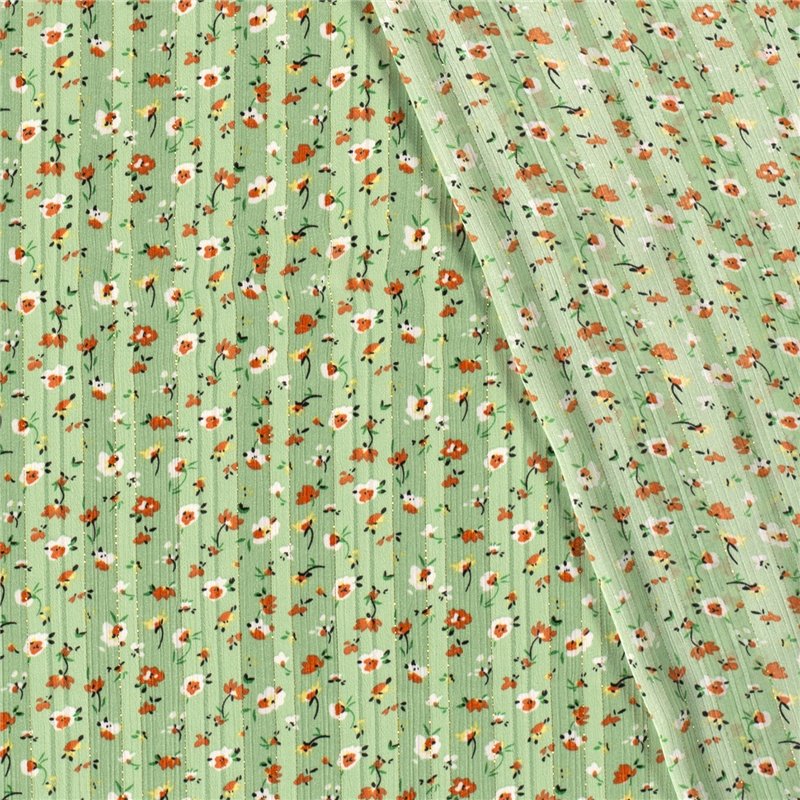 POLY CHIFFON DAMAST LUREX FLOWERS