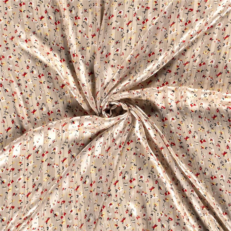 POLY CHIFFON DAMAST LUREX FLOWERS
