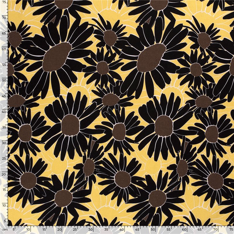 WOVEN VISCOSE LINNEN FLOWERS