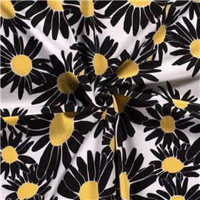 WOVEN VISCOSE LINNEN FLOWERS