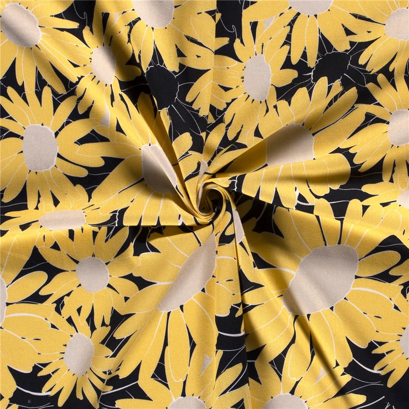 WOVEN VISCOSE LINNEN FLOWERS