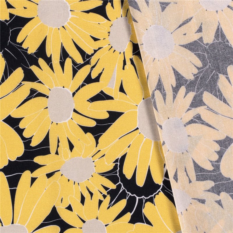 WOVEN VISCOSE LINNEN FLOWERS