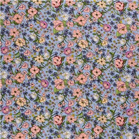 WOVEN VISCOSE LINNEN FLOWERS