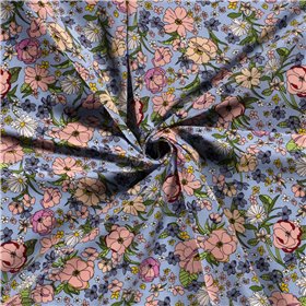 WOVEN VISCOSE LINNEN FLOWERS