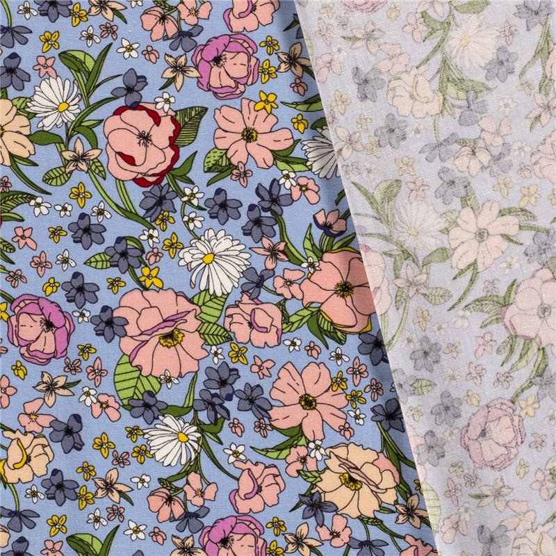 WOVEN VISCOSE LINNEN FLOWERS