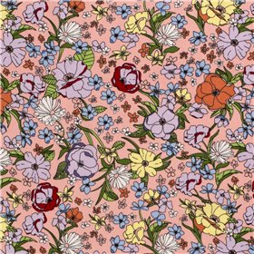 WOVEN VISCOSE LINNEN FLOWERS
