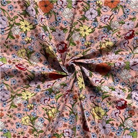 WOVEN VISCOSE LINNEN FLOWERS