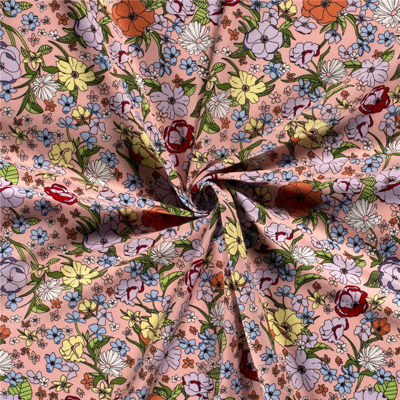 WOVEN VISCOSE LINNEN FLOWERS