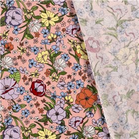 WOVEN VISCOSE LINNEN FLOWERS