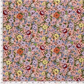 WOVEN VISCOSE LINNEN FLOWERS