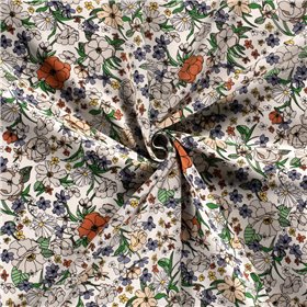 WOVEN VISCOSE LINNEN FLOWERS
