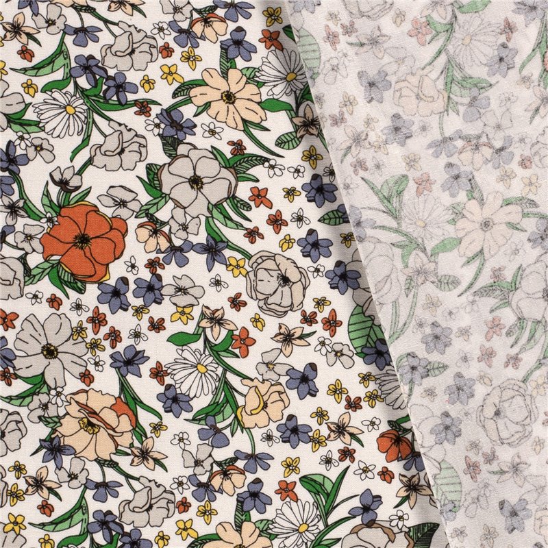 WOVEN VISCOSE LINNEN FLOWERS