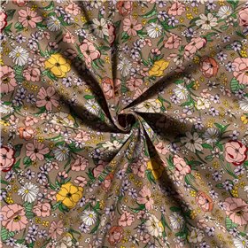 WOVEN VISCOSE LINNEN FLOWERS
