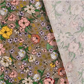 WOVEN VISCOSE LINNEN FLOWERS