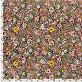 WOVEN VISCOSE LINNEN FLOWERS