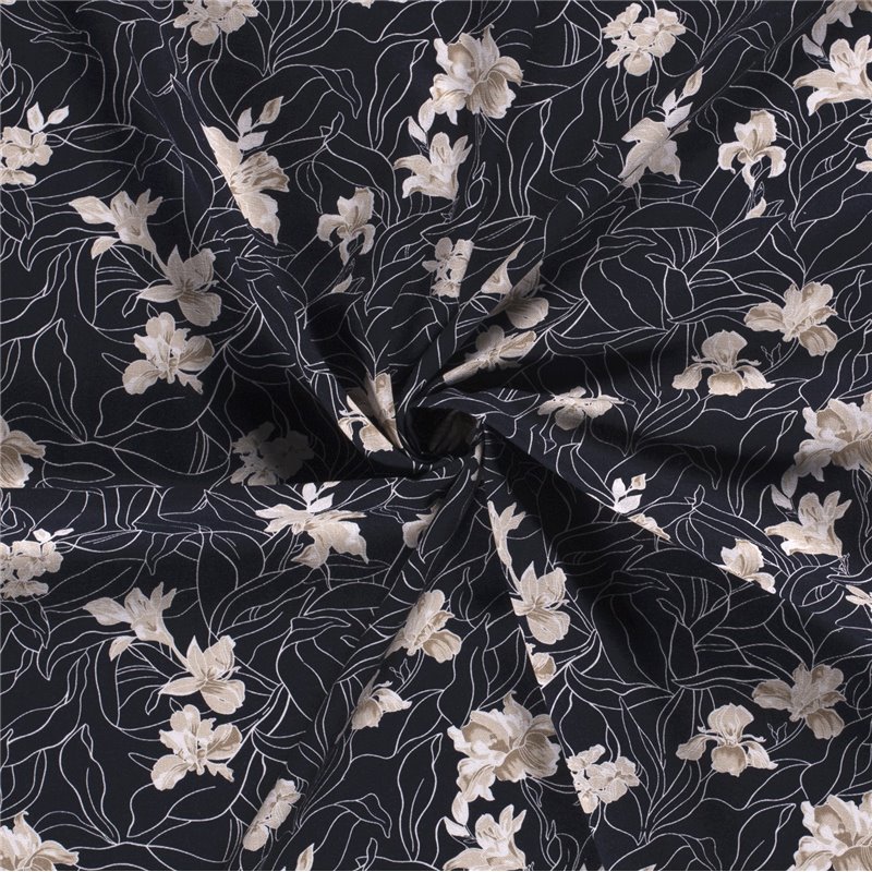 WOVEN VISCOSE LINNEN FLOWERS