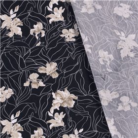WOVEN VISCOSE LINNEN FLOWERS