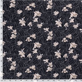 WOVEN VISCOSE LINNEN FLOWERS