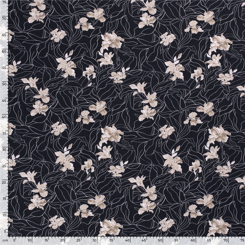 WOVEN VISCOSE LINNEN FLOWERS