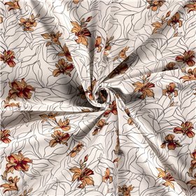 WOVEN VISCOSE LINNEN FLOWERS