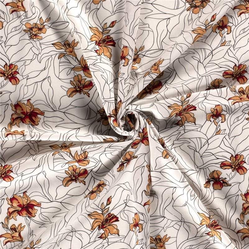 WOVEN VISCOSE LINNEN FLOWERS