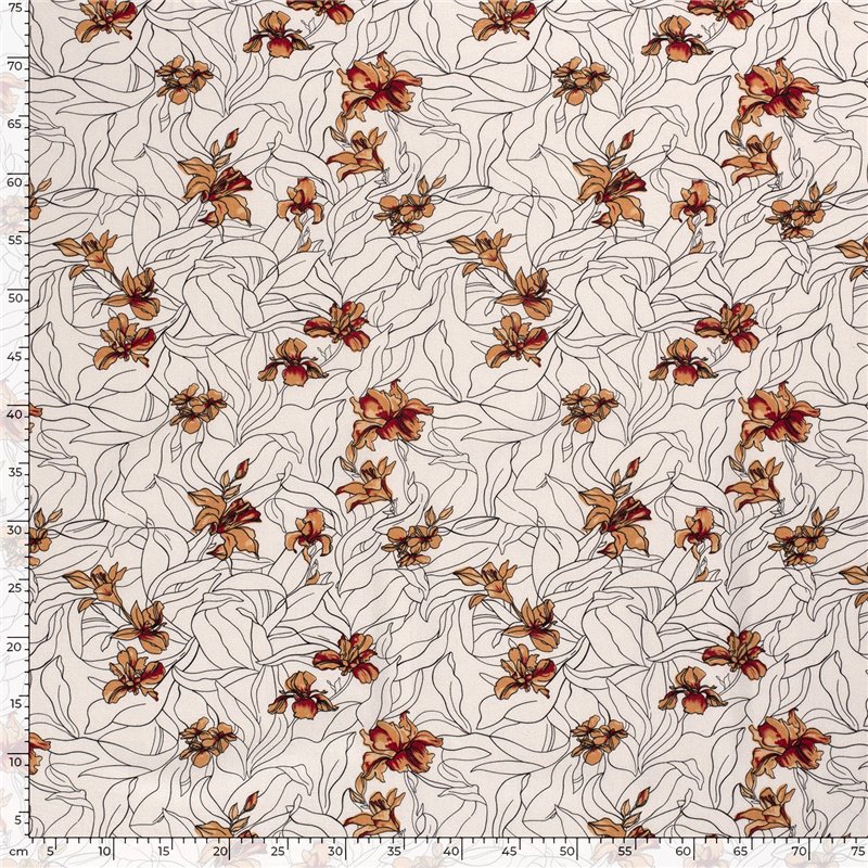 WOVEN VISCOSE LINNEN FLOWERS