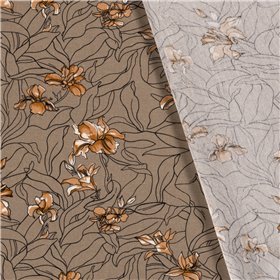 WOVEN VISCOSE LINNEN FLOWERS