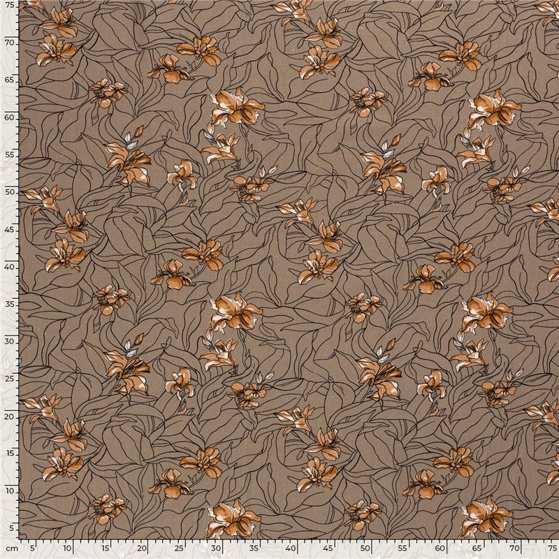 WOVEN VISCOSE LINNEN FLOWERS