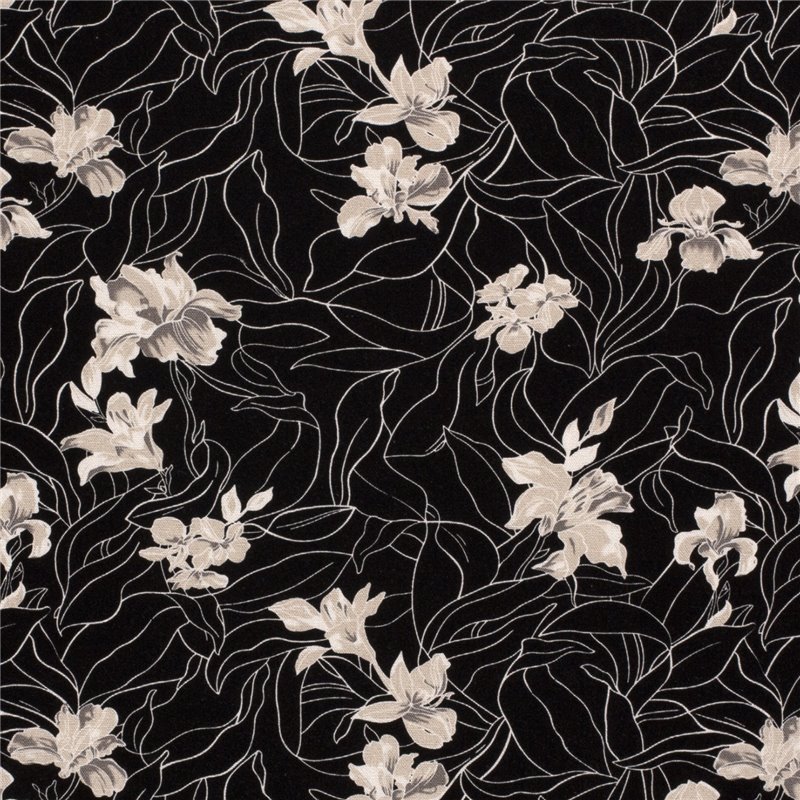 WOVEN VISCOSE LINNEN FLOWERS
