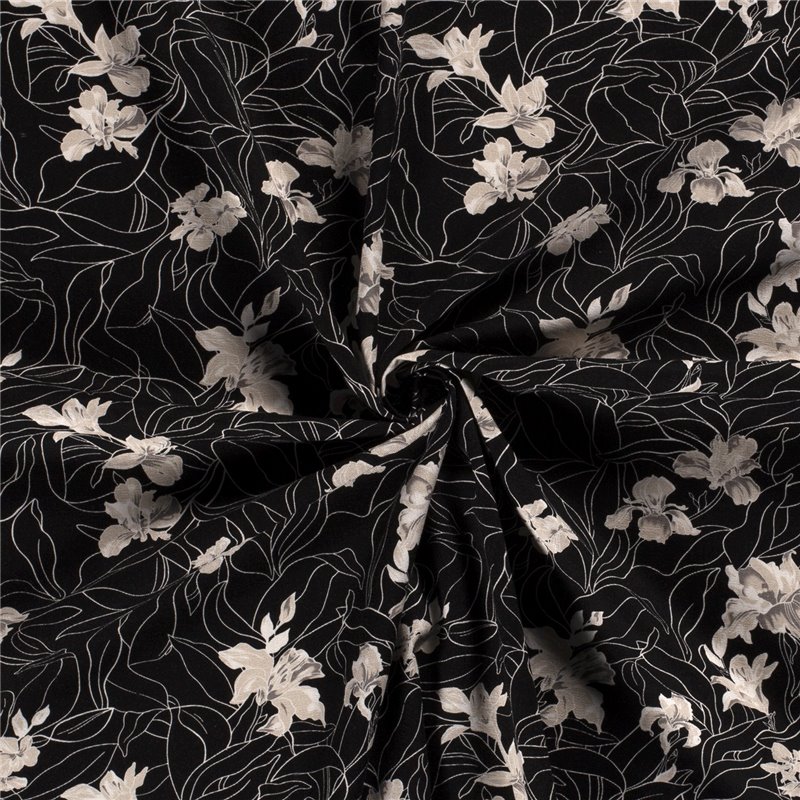 WOVEN VISCOSE LINNEN FLOWERS