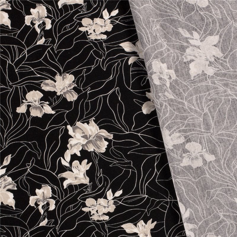 WOVEN VISCOSE LINNEN FLOWERS