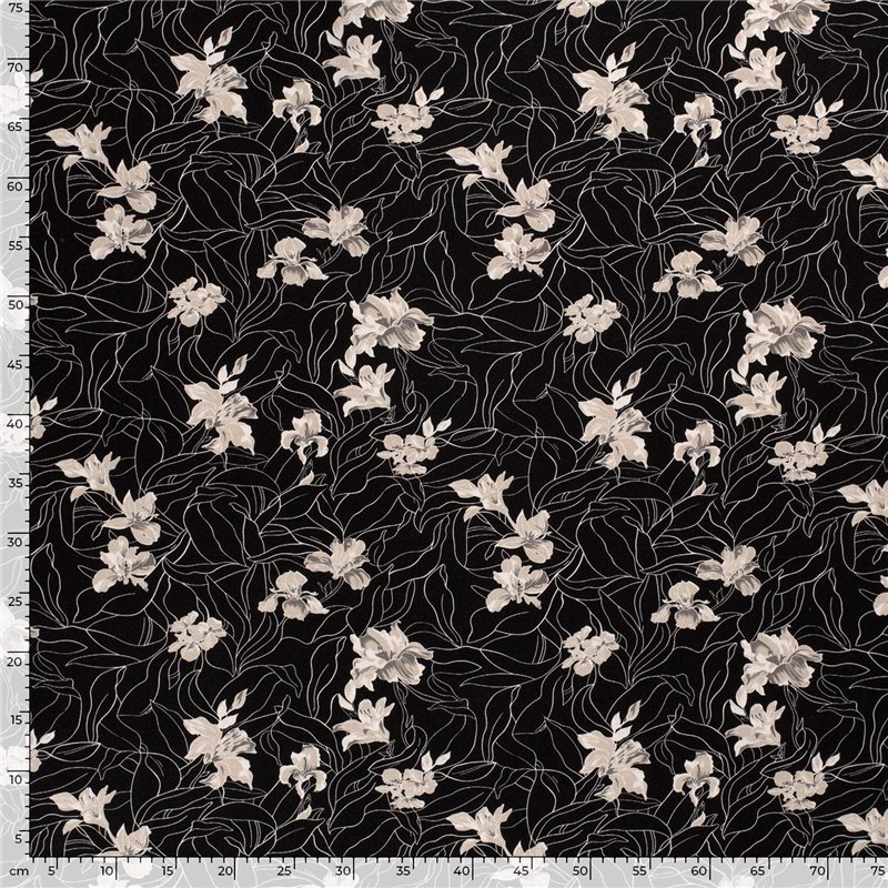 WOVEN VISCOSE LINNEN FLOWERS