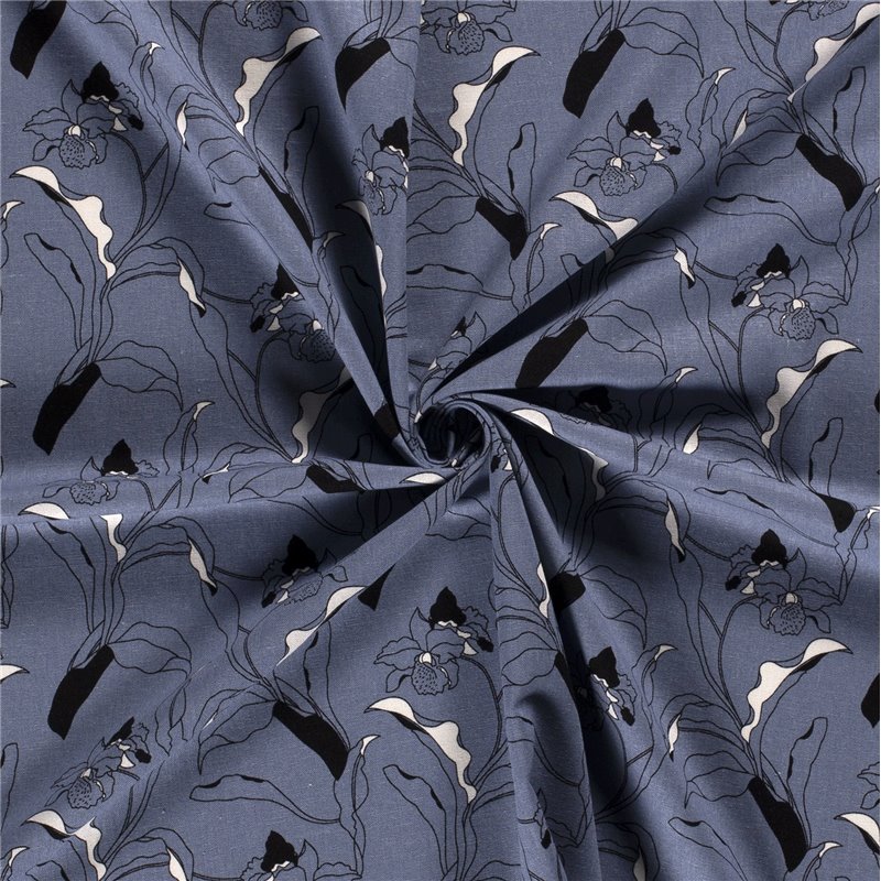 WOVEN VISCOSE LINNEN FLOWERS