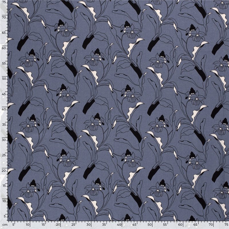 WOVEN VISCOSE LINNEN FLOWERS