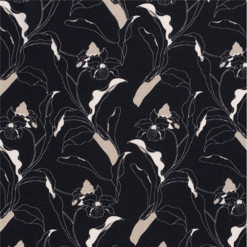 WOVEN VISCOSE LINNEN FLOWERS