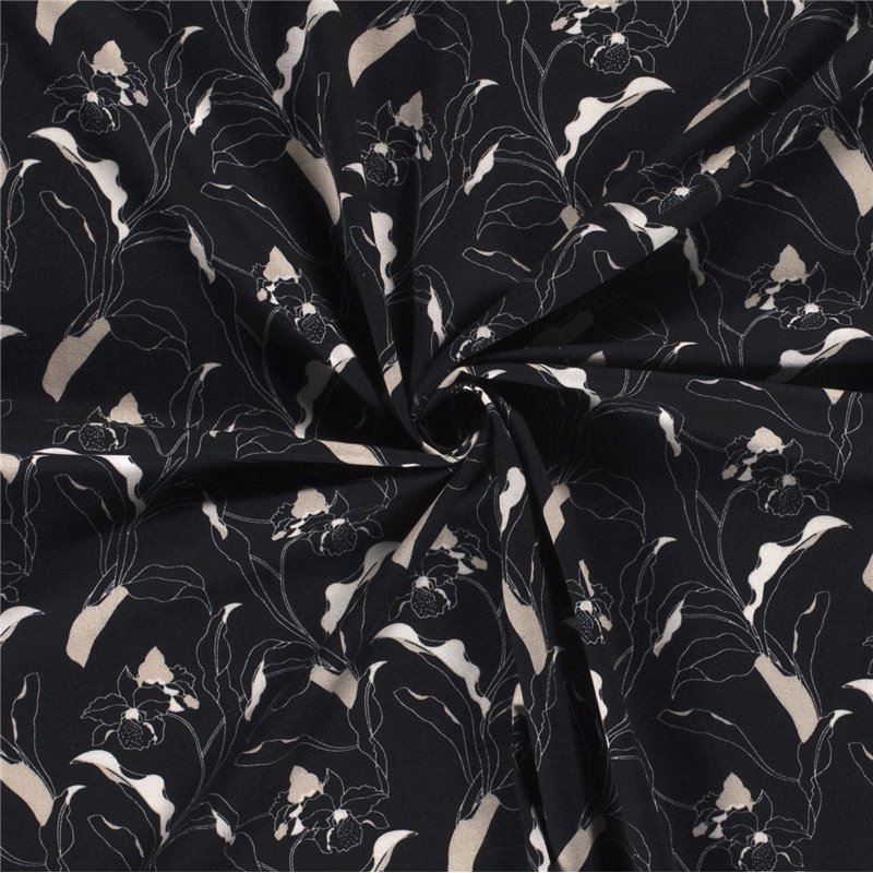 WOVEN VISCOSE LINNEN FLOWERS