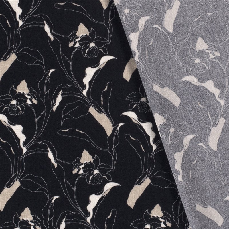 WOVEN VISCOSE LINNEN FLOWERS