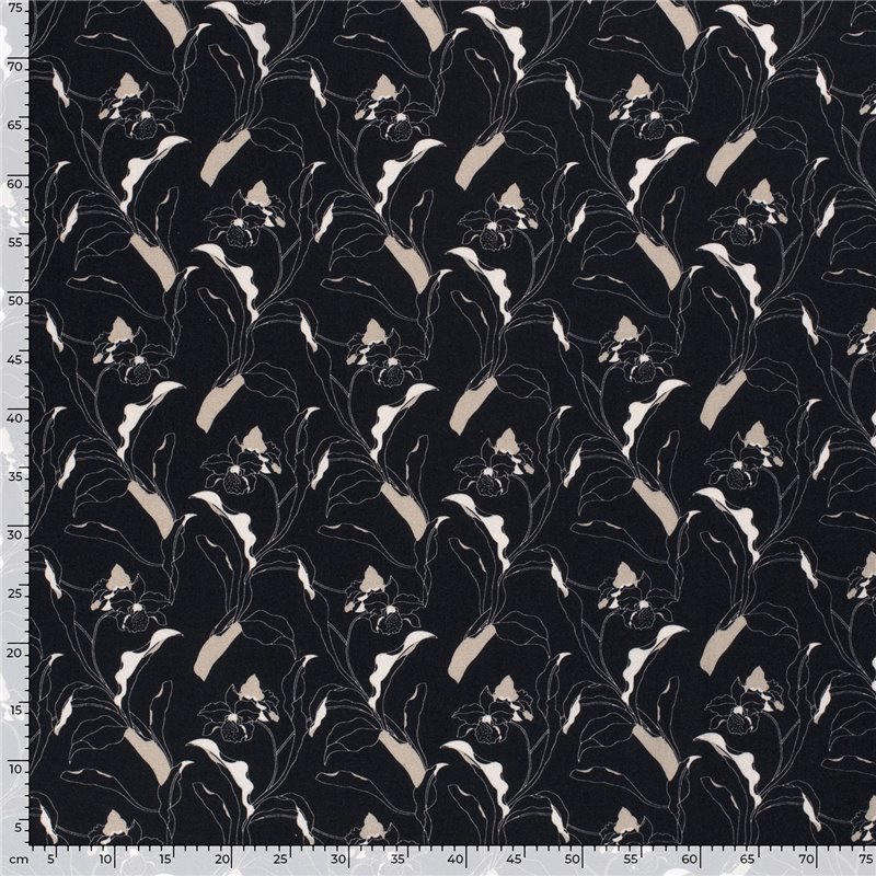 WOVEN VISCOSE LINNEN FLOWERS