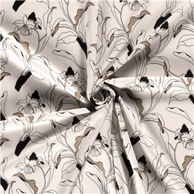 WOVEN VISCOSE LINNEN FLOWERS