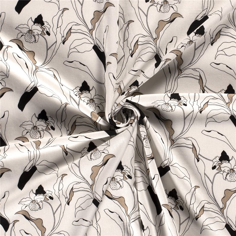 WOVEN VISCOSE LINNEN FLOWERS
