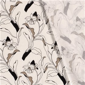 WOVEN VISCOSE LINNEN FLOWERS
