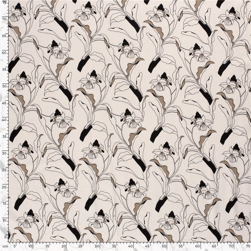 WOVEN VISCOSE LINNEN FLOWERS