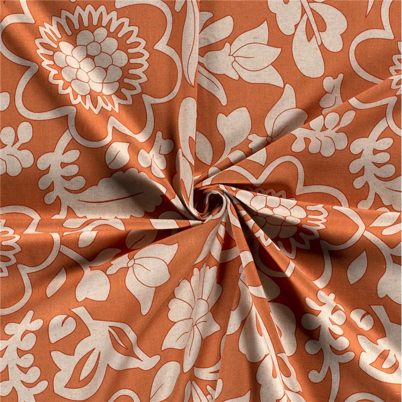 WOVEN VISCOSE LINNEN FLOWERS