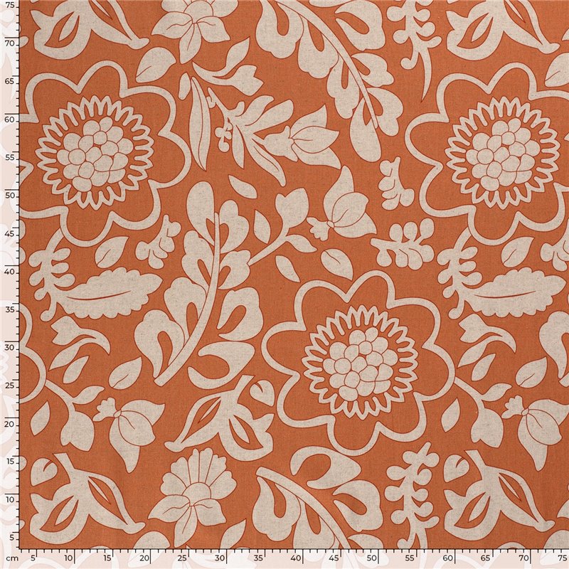 WOVEN VISCOSE LINNEN FLOWERS