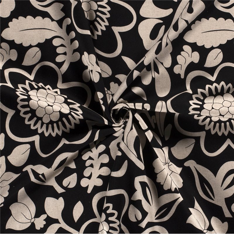 WOVEN VISCOSE LINNEN FLOWERS