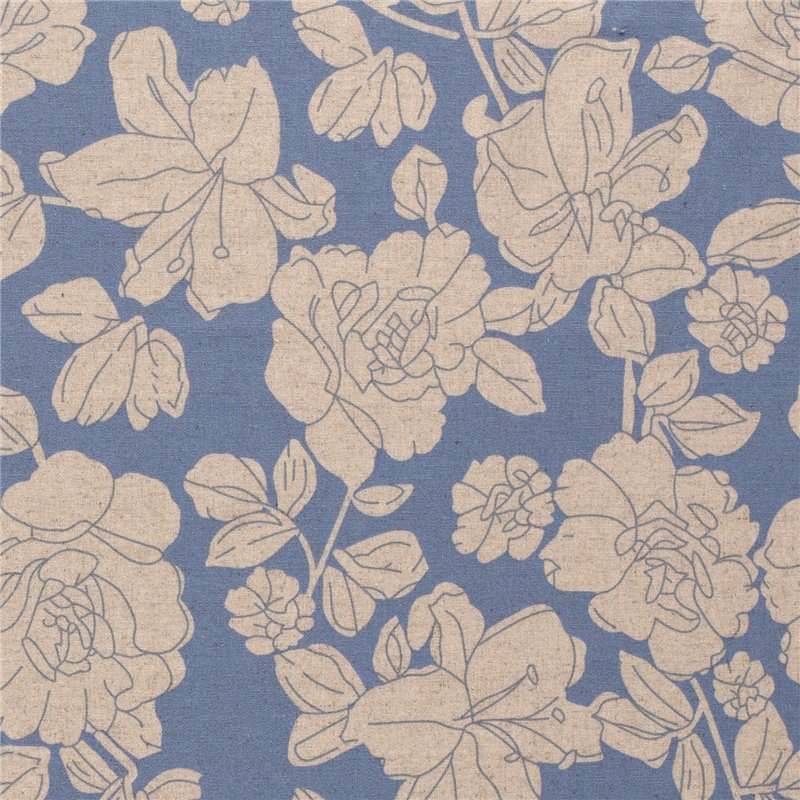 WOVEN VISCOSE LINNEN FLOWERS