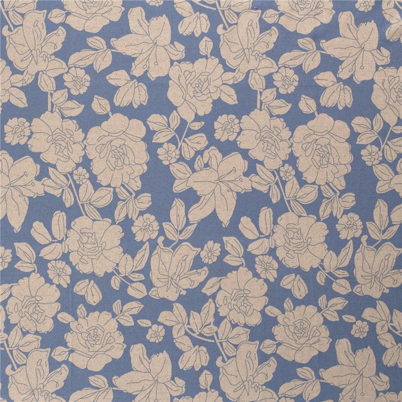 WOVEN VISCOSE LINNEN FLOWERS
